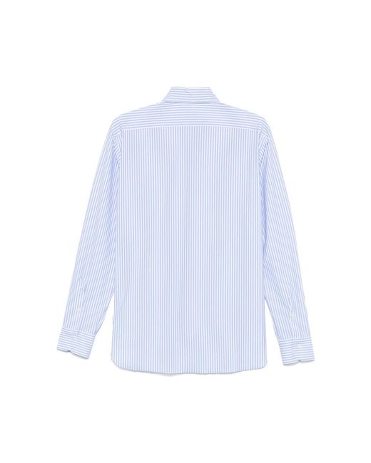 Barba Napoli Blue Casual Shirts for men