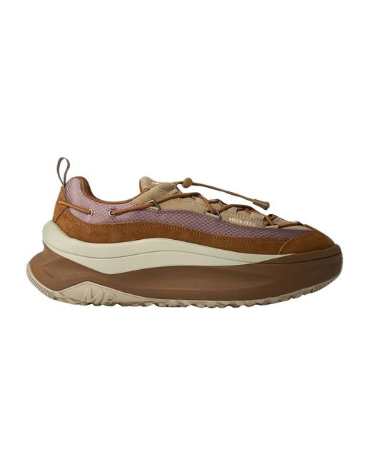 Moon Boot Schoenen ,Bruin ,Leer Chunky Sole Lace-Up Sneakers in het Brown voor heren