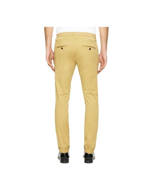 Dondup Yellow Slim-Fit Trousers for men