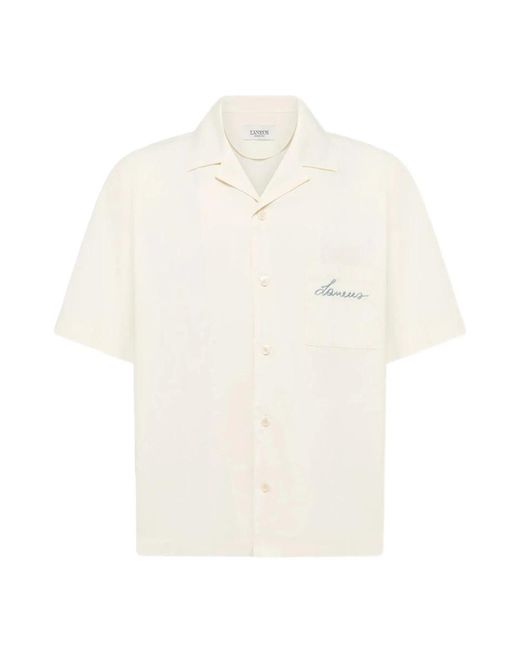 Laneus White Short Sleeve Shirts for men