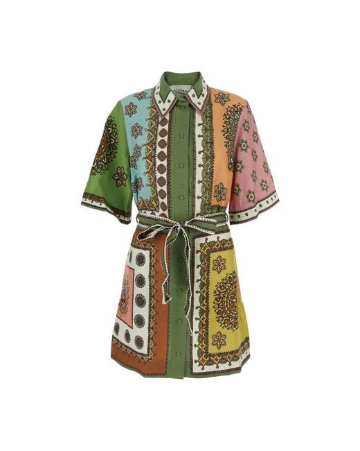ALÉMAIS Green Shirt Dresses