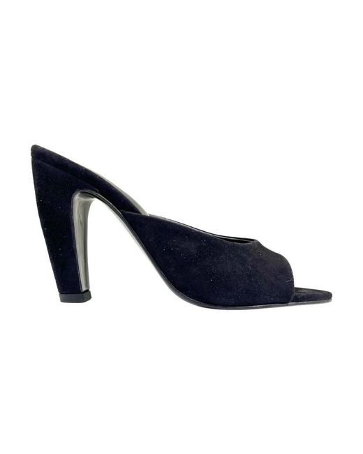 Gia Borghini Blue Heeled Mules