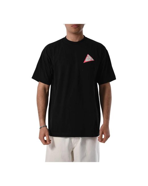 T-shirt in cotone con stampa fronte e retro di Huf in Black da Uomo