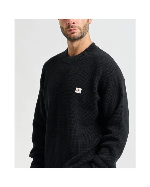Calvin Klein Round-Neck Knitwear in het Black voor heren