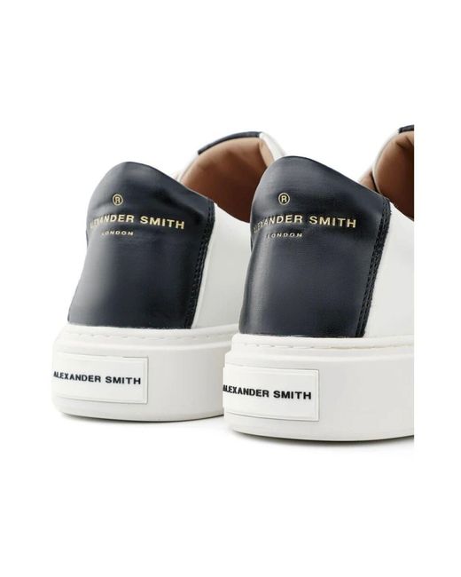 Alexander Smith Weiße leder-sneaker mit schnürung 9010wbk in White für Herren