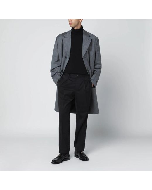 Santaniello Blue Straight Trousers for men