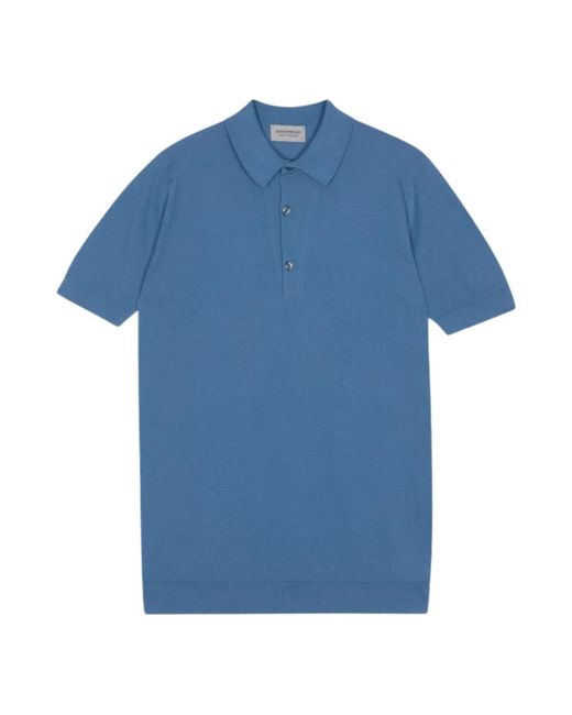 John Smedley Blue Polo Shirts for men