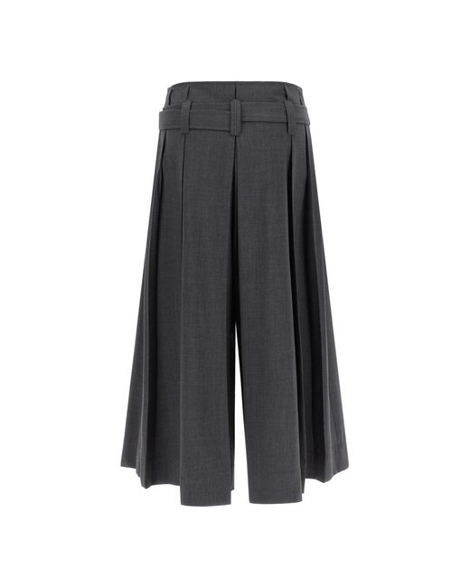Brunello Cucinelli Gray Wide Trousers