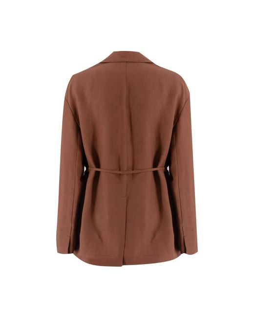 Brunello Cucinelli Jassen ,Rood ,Leer Single-Breasted Blazer in het Brown