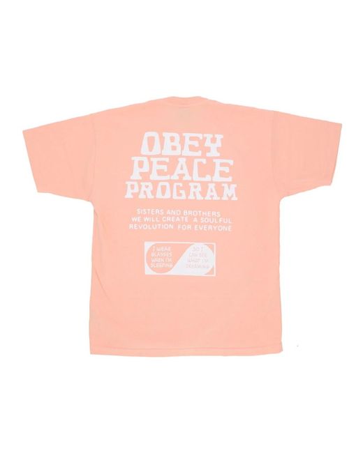 Obey T-Shirts in het Pink voor heren