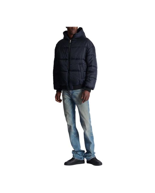 Balmain Cropped Gewatteerde Monogram Jas in het Blue voor heren