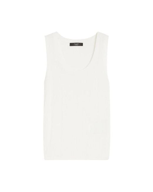 Weekend by Maxmara White Round-Neck Knitwear