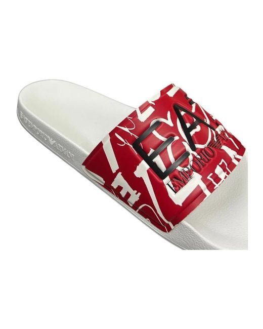 EA7 Red Sliders for men