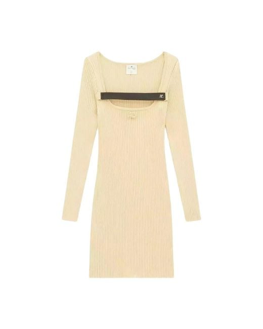 Courreges Natural Knitted Dresses