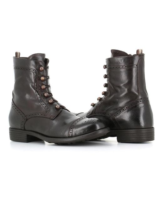 Officine Creative Black Lace-Up Boots