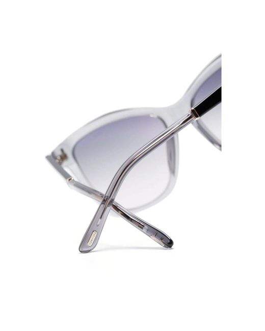 Tom Ford Metallic Graue sonnenbrille mit etui und garantie