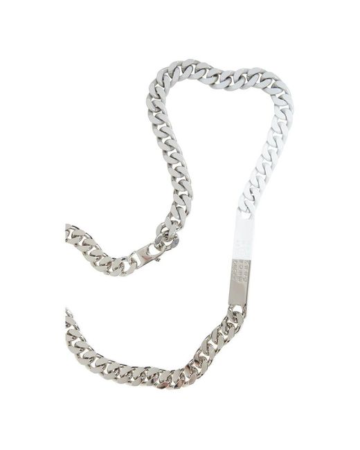 MM6 by Maison Martin Margiela Metallic Silberne Kette Mit Nummernanhängern