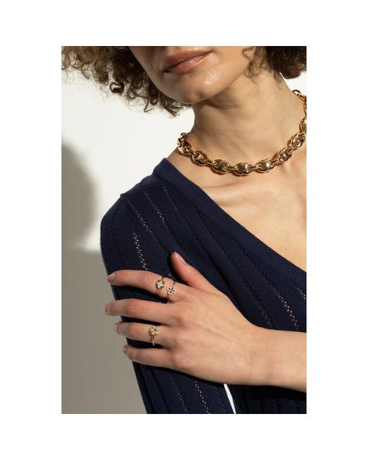 Tory Burch Clover Stacking Ring Set in het Metallic
