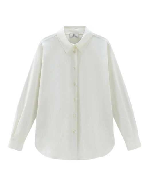 Camisa de popelina blanca Woolrich de color White