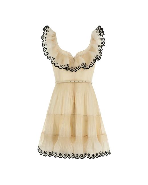 Zimmermann Natural Short Dresses