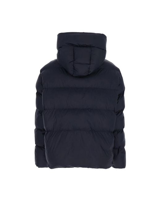Pinko Blue “Giza” Down Jacket With Fixed Hood And Love Birds Diamond C