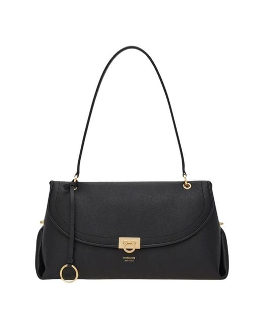 Ferragamo Black Shoulder Bags
