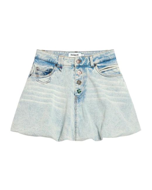 Desigual Fal_Globo Mini Rok in het Blue
