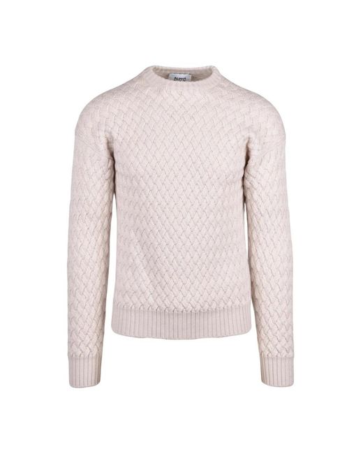 Alpha Studio Pink Round-Neck Knitwear for men