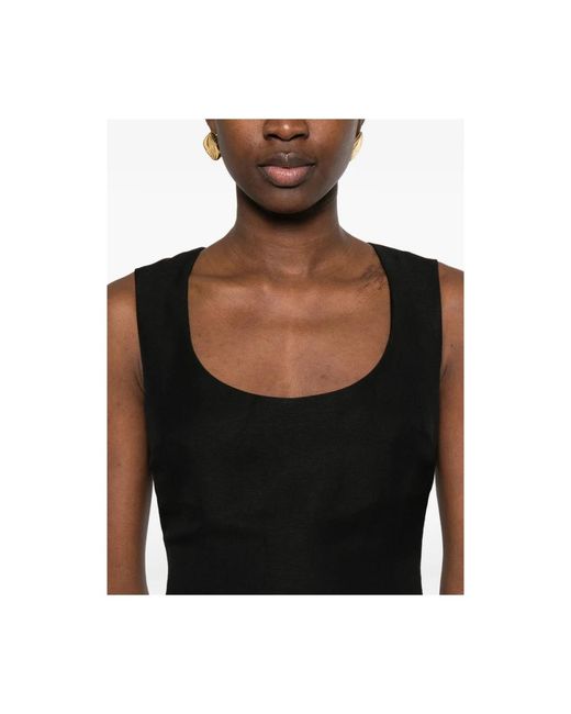 Jacquemus Square Neck Midi Jurk in het Black