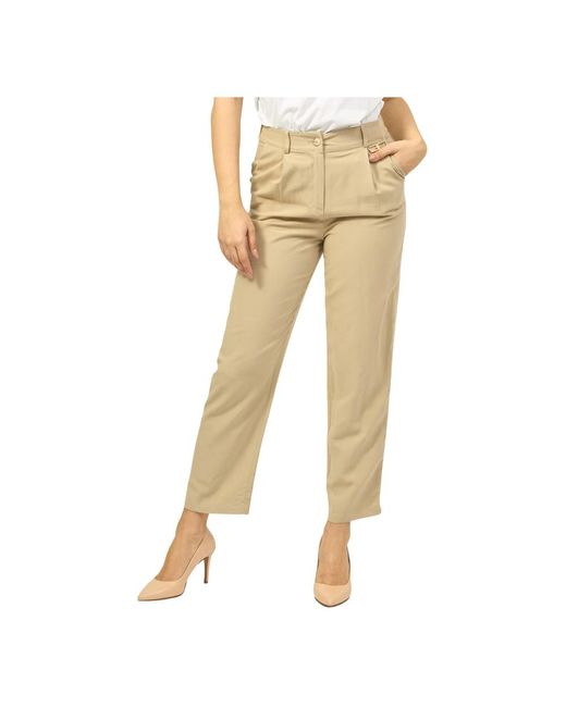 Pantalones pierna recta marrón Fracomina de color Natural