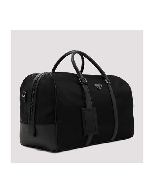 Prada Schwarze reisetaschen mit lederdetails in Black für Herren