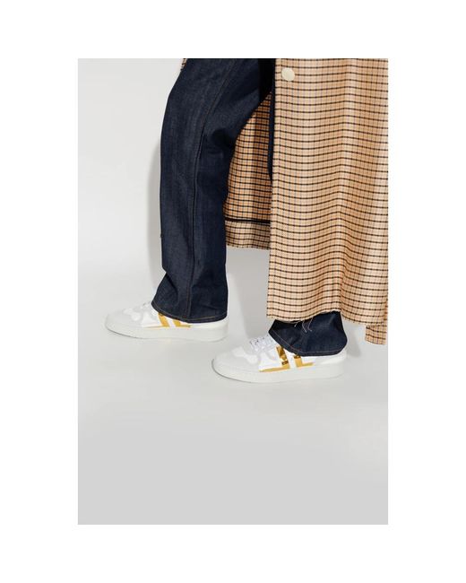 Lanvin Schoenen ,Wit ,Leer Clay Sneakers in het Metallic
