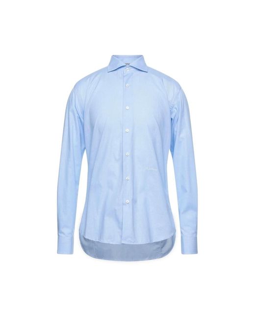 Aquascutum Baumwoll-oxford-hemd regular fit besticktes logo in Blue für Herren