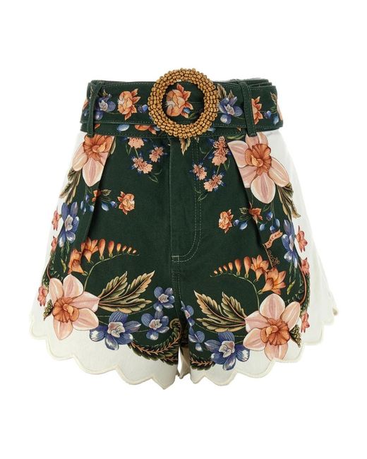 Farm Rio Green Short Shorts