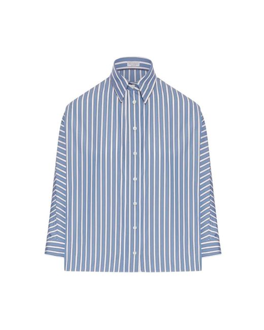 Brunello Cucinelli Camicia M/C in het Blue