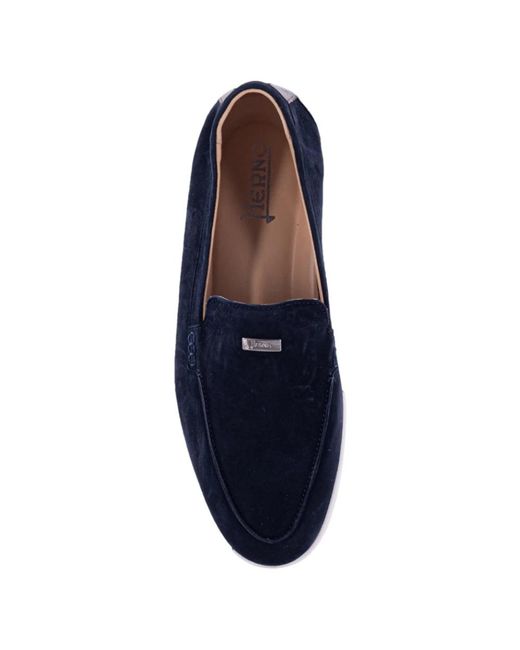 Herno Wildleder-loafer mit monogrammdetails in Blue für Herren
