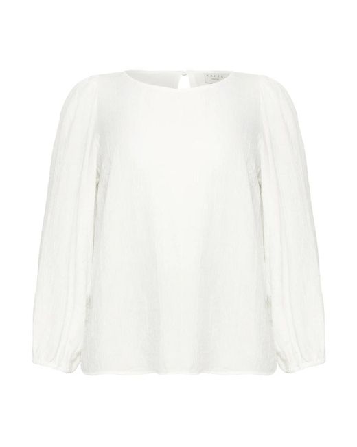 Kaffe Vrouwelijke Blouse Met Boothals in het White