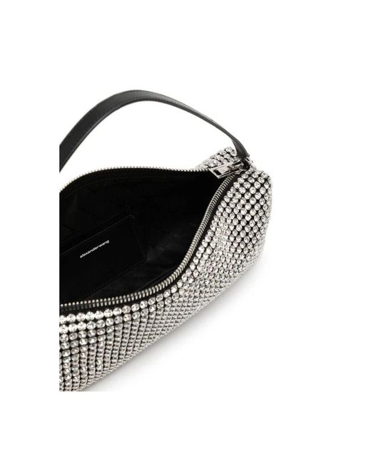 Alexander Wang Gray Mesh-Design Kristallverzierung Rechteckige Tasche