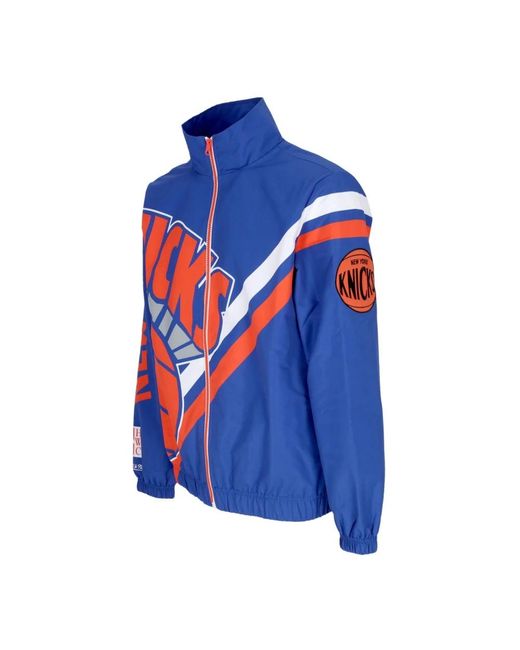 Mitchell & Ness Fitness ,Blauw ,Polyester Nba Exploded Logo Windbreaker Jas in het Blue voor heren