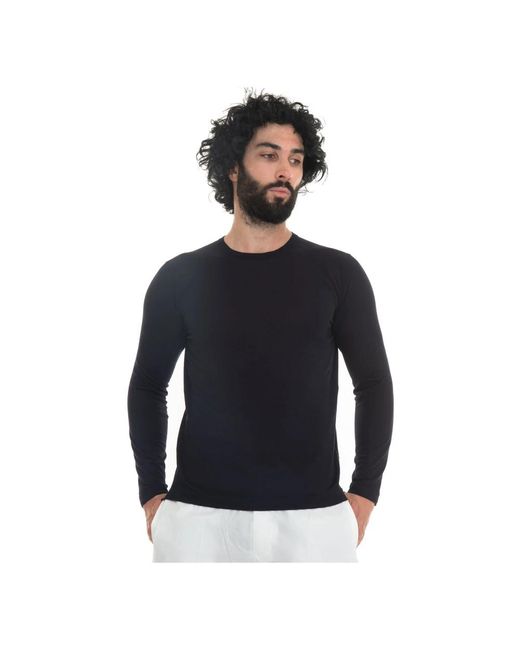 hindustrie Slim fit langarm jersey t-shirt in Blue für Herren