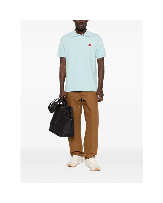 KENZO Blue Polo Shirts for men