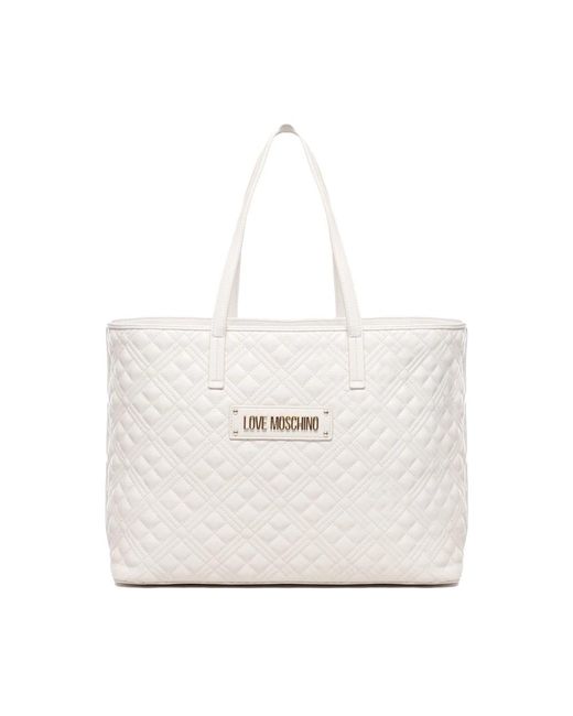 Love Moschino White Tote Bags
