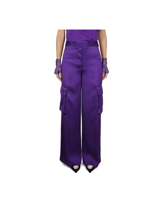 Versace Silk Cargo Pants in het Purple