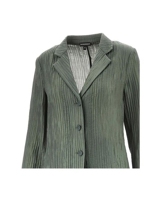 Emporio Armani Green Single-Breasted Blazer Jacket