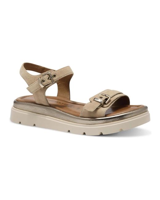 Tamaris Metallic Flat Sandals