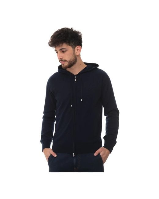 Gran Sasso Blue Zip-Throughs for men