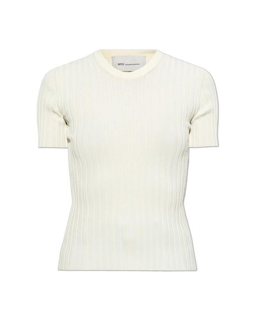 AMI Pleated Top in het White