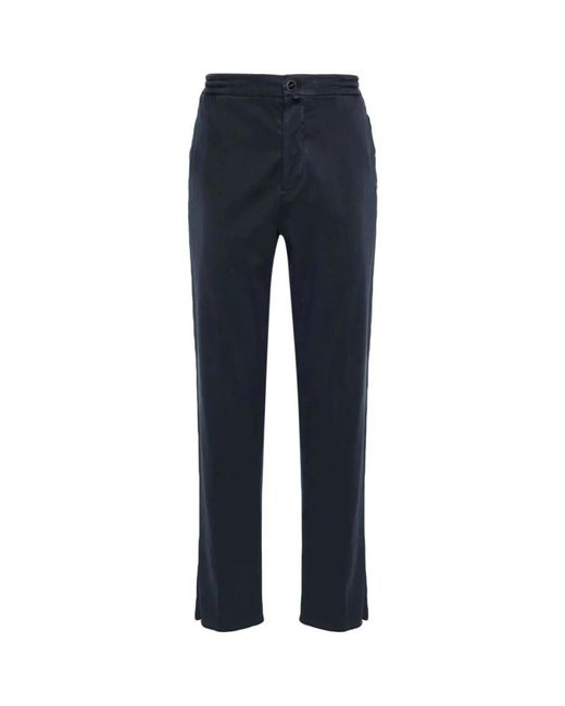 Kiton Blue Slim-Fit Trousers for men