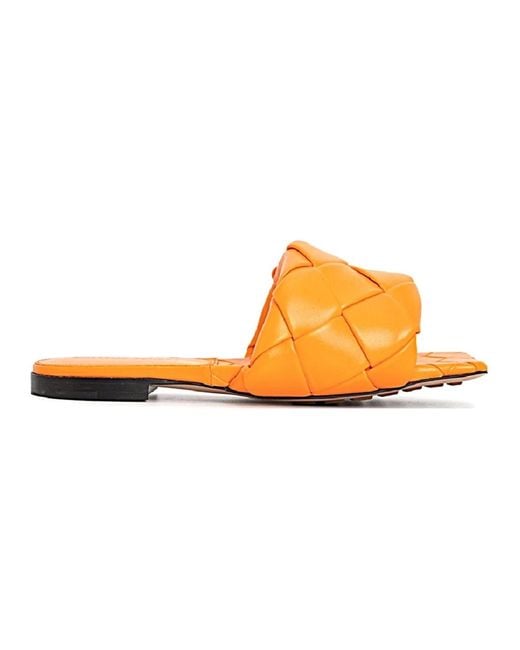 Bottega Veneta Orange Sliders