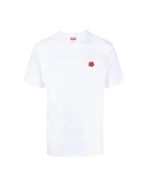 KENZO Baumwoll logo patch t-shirt in White für Herren
